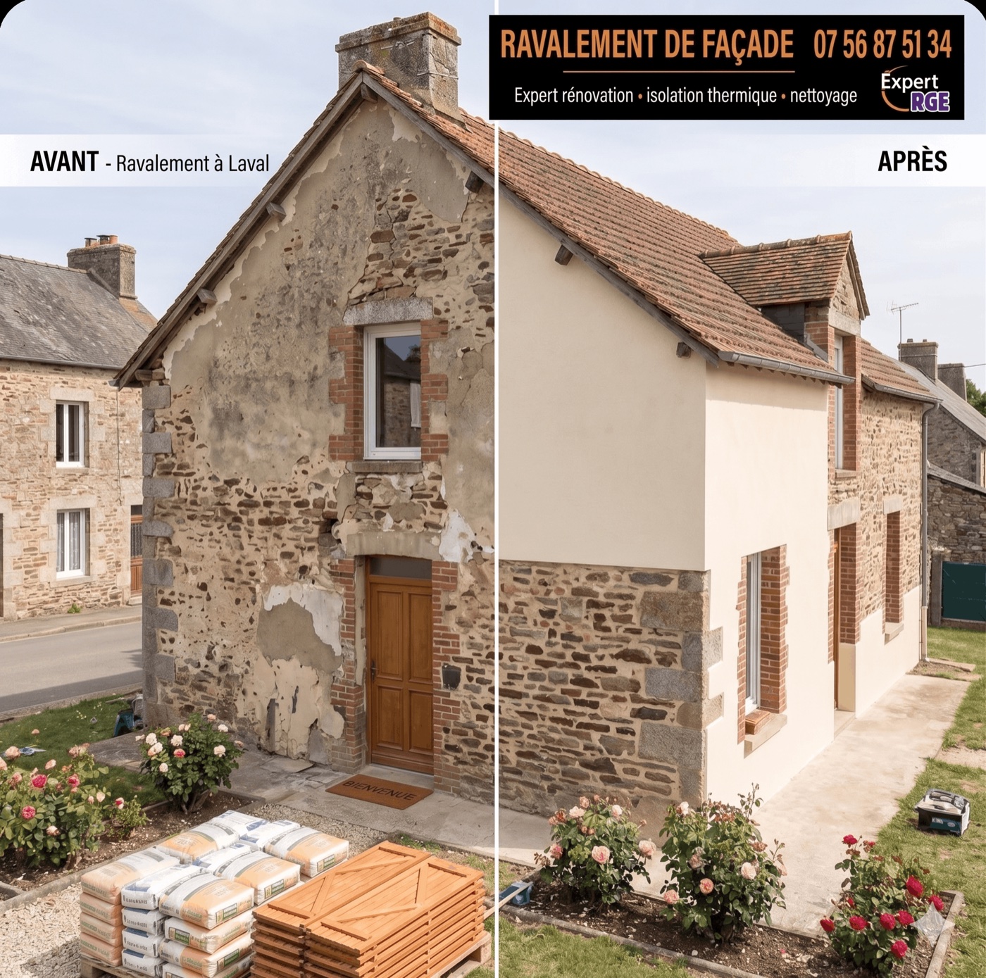 Ravalement de façade à Château-Gontier